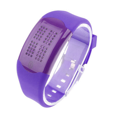 Blue LED Light Touch Button Watch with Silicon Watchband
