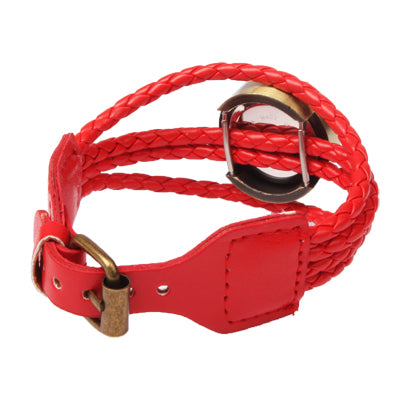 Fashion Leather Weaved Strap Quartz Watch Wrist Watch