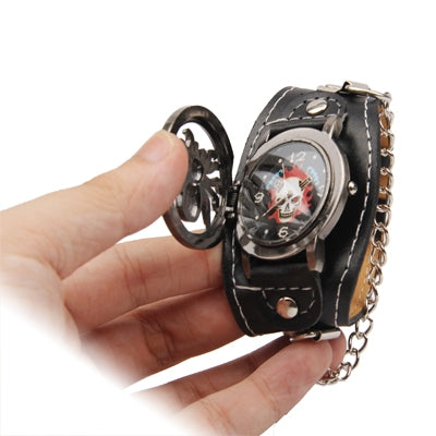 Unique Spider Pattern Quartz Wrist Watch Timepieces with Faux Leather Strap & Cover for Both Male and Female