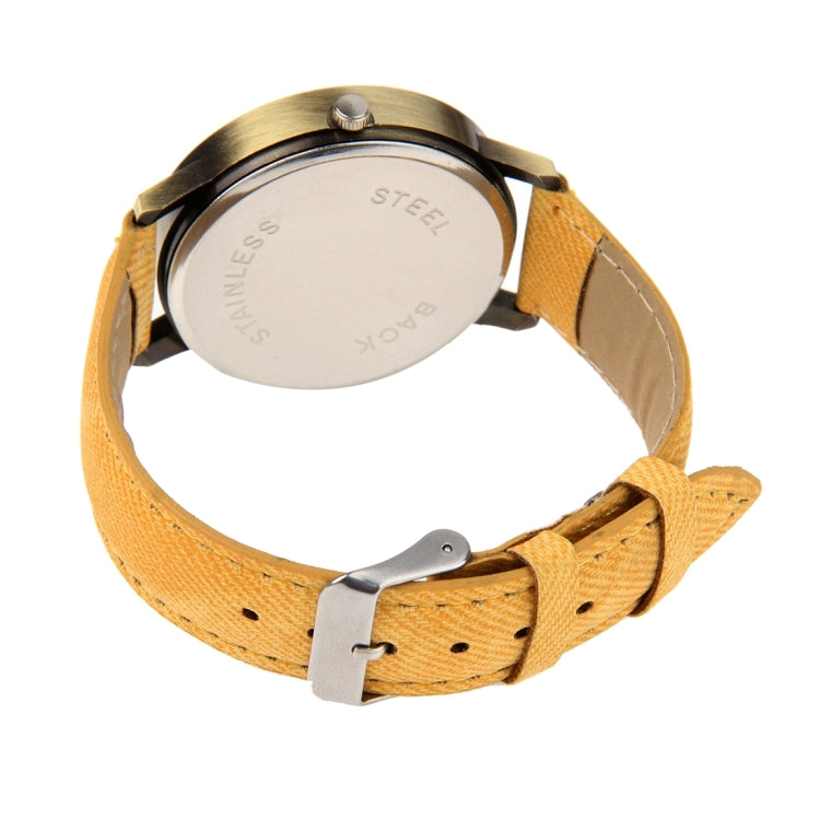 Denim Texture Style Round Dial Retro Digital Display Women & Men Quartz Watch with PU Leather Band