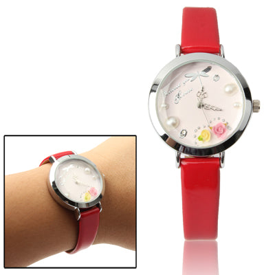 Quartz Wrist Watch + Synthetic Leather Strap Watch