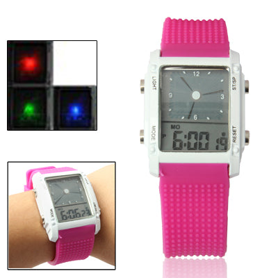 Dual LCD Display Colorful LED Digital Watch / Utility Chronograph Sport Watch