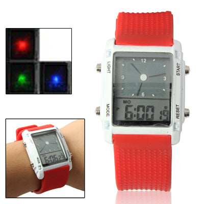 Dual LCD Display Colorful LED Digital Watch / Utility Chronograph Sport Watch