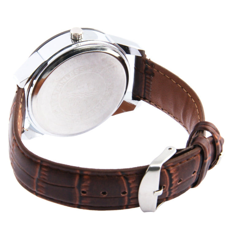 Stylish Quartz Watch Calendar Wrist Watch with PU Leather Strap (Coffee)