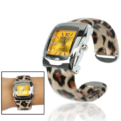 Fashion Leopard Print Style Steel Quartz Bracelet Wrist Watch