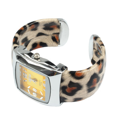 Fashion Leopard Print Style Steel Quartz Bracelet Wrist Watch