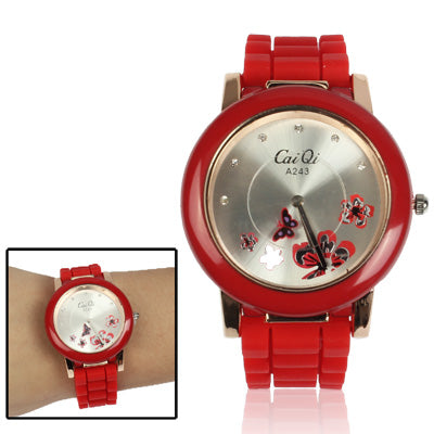 Stylish Butterfly Style Quartz Wrist Watch with Diamond Dial