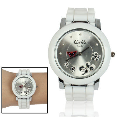 Stylish Butterfly Style Quartz Wrist Watch with Diamond Dial
