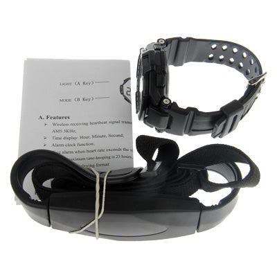 Sport Watch with Heart Rate Monitor (Black)