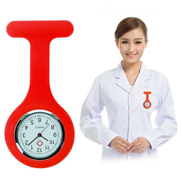 Portable Silicone Nurse Round Quartz Wristwatch Watch with Pin