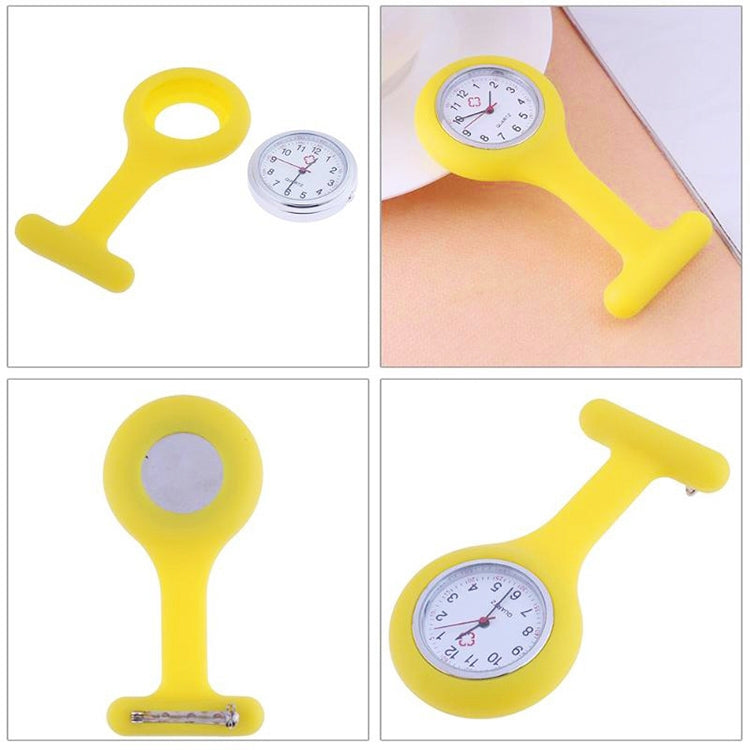 Portable Silicone Nurse Round Quartz Wristwatch Watch with Pin