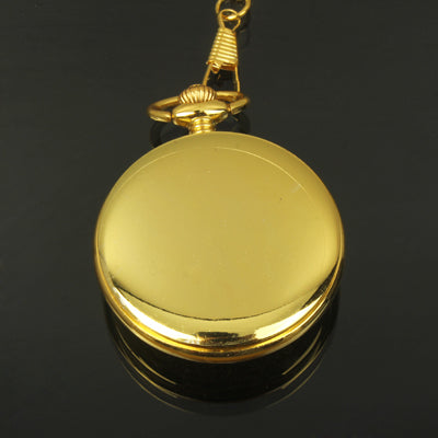 Fashion Golden Penguin Pattern Quartz Movement Pocket Watch with Hook