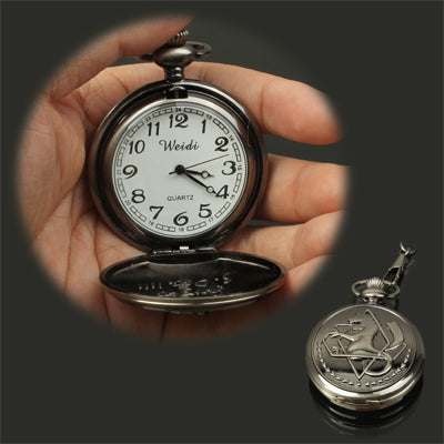 Classical Round Style Quartz Movement Pocket Watch with Hook