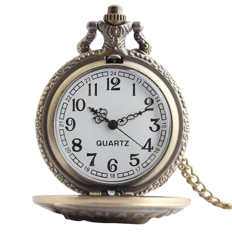 Classical Hawk Style Quartz Movement Pocket Watch with Hanging Neck Chain