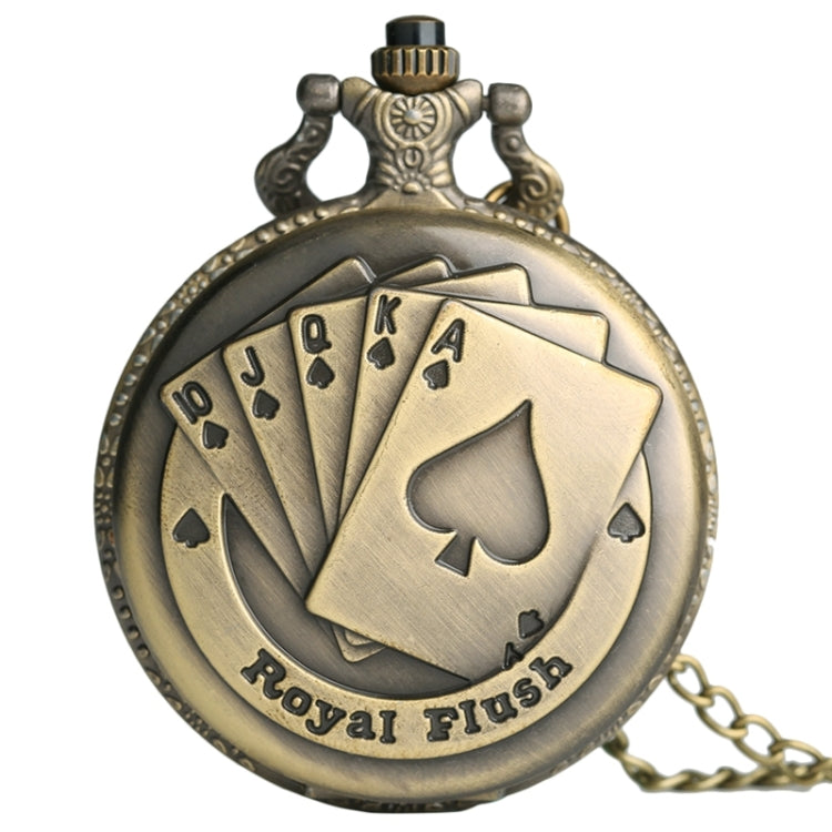 Playing Card Pattern Zinc Alloy Quartz Waterproof Pocket Watch