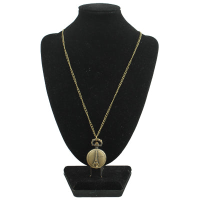 Classical Picture of Eiffel Tower Copper Chain Pocket Watch