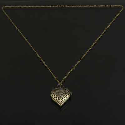 Classical Heart Shape Copper Chain Pocket Watch