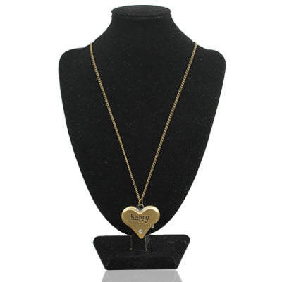 Classical Copper Heart Style Quartz Pocket Watch with Hanging Neck Chain