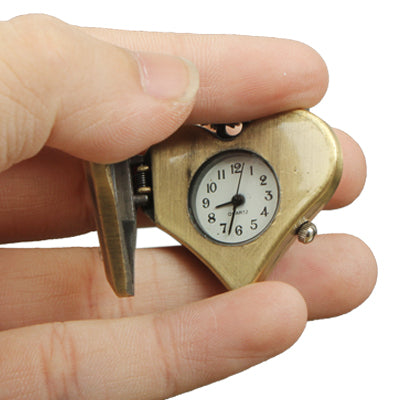 Classical Copper Heart Style Quartz Pocket Watch with Hanging Neck Chain