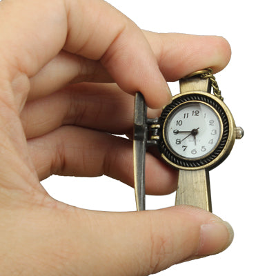Classical Copper Cross Style Quartz Pocket Watch with Hanging Neck Chain