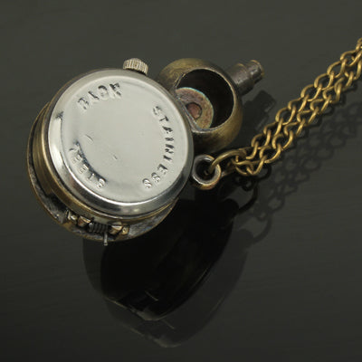 Classical Copper Calabash Style Quartz Pocket Watch with Hanging Neck Chain