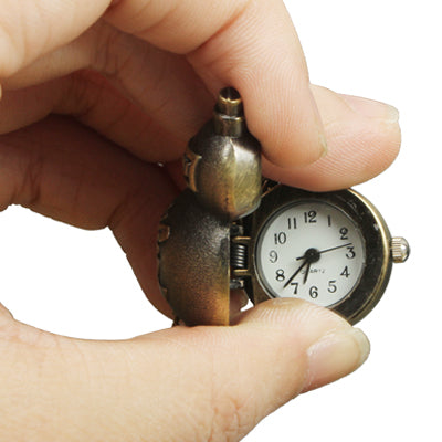 Classical Copper Calabash Style Quartz Pocket Watch with Hanging Neck Chain