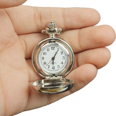 Classical Butterfly Style Quartz Pocket Watch with Hanging Neck Chain & Mirror