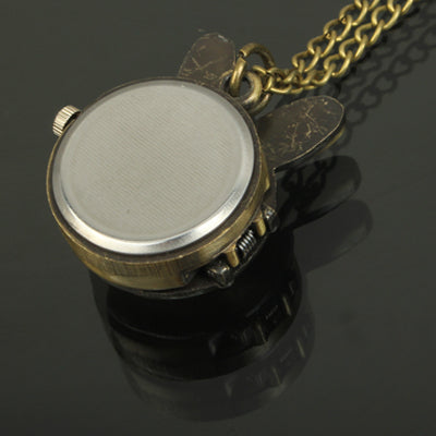 Classical Copper Rabbit Style Quartz Pocket Watch with Hanging Neck Chain