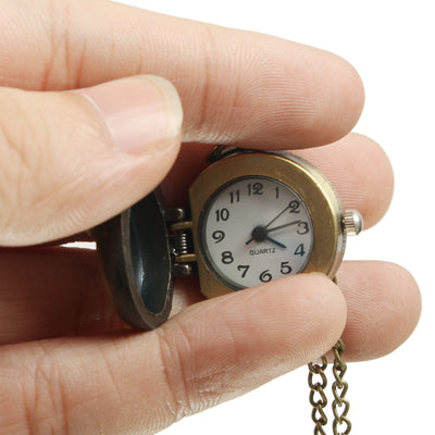 Classical Copper Rabbit Style Quartz Pocket Watch with Hanging Neck Chain