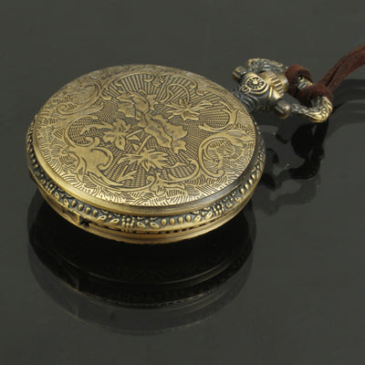 Classical Copper Unique Quartz Pocket Watch with Hanging Rope