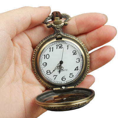 Classical Copper Unique Quartz Pocket Watch with Hanging Rope