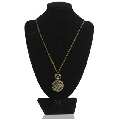 Classical Copper Dragonfly Style Unique Quartz Pocket Watch with Hanging Neck Chain