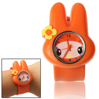 Cute Rabbit Style Case Quartz Wristwatch(Orange)