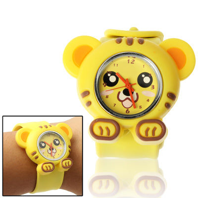 Cute Tiger Style Case Quartz Wristwatch(Yellow)