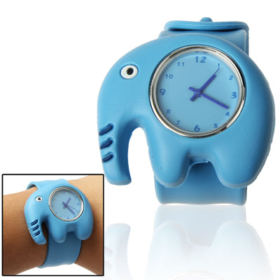 Cute Elephant Style Case Quartz Wristwatch(Blue)