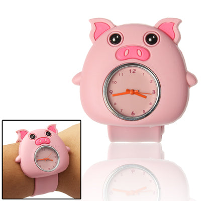 Cute Pig Style Case Quartz Wristwatch(Pink)
