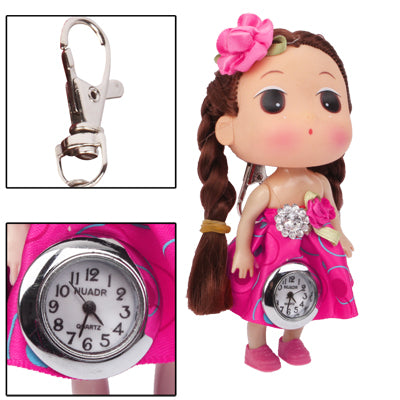 Big Head Curly Hair Girl Doll Style Cute Pendant Watch (Size: 120x45x40mm)