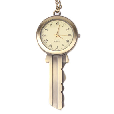 Key Style Alloy Chain Analog Quartz Pocket Watch