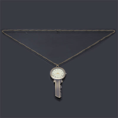 Key Style Alloy Chain Analog Quartz Pocket Watch