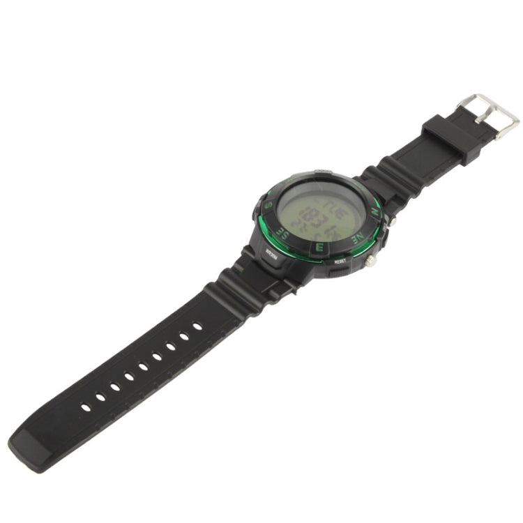 Multifunctional Outdoor Sport Quartz Digital Wrist Watch with Compass, Green (WR30M)
