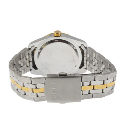 Black Dial Men Diamond Jewelry Gold Plated Quartz Watch with Date Display / Stainless Watchband