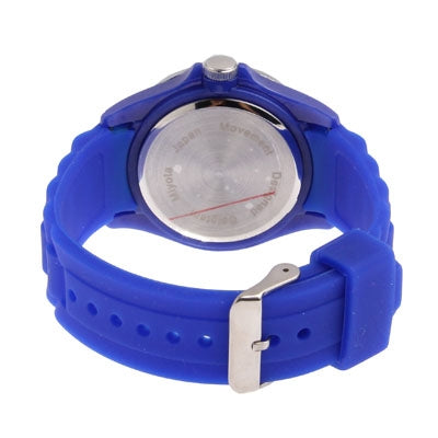 Diamond Silver Dial Silicone Sport Style Waterproof Quartz Watch with Date Display