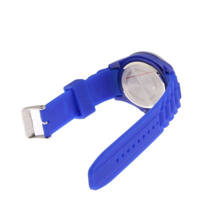 Diamond Silver Dial Silicone Sport Style Waterproof Quartz Watch with Date Display