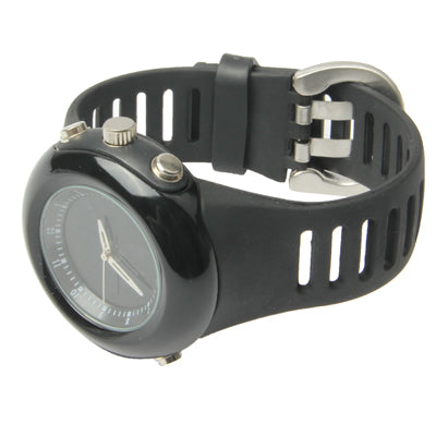 Stylish Silicone Quartz Wrist Watch with Roll Style of The Dial (Black)