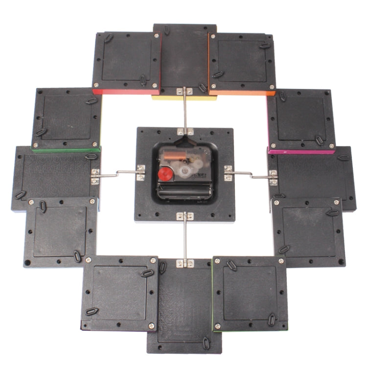 Stylish Aluminum Alloy Photo Frame Wall Clock / 12 Multi Photo Picture Frame & Time Wall Clock