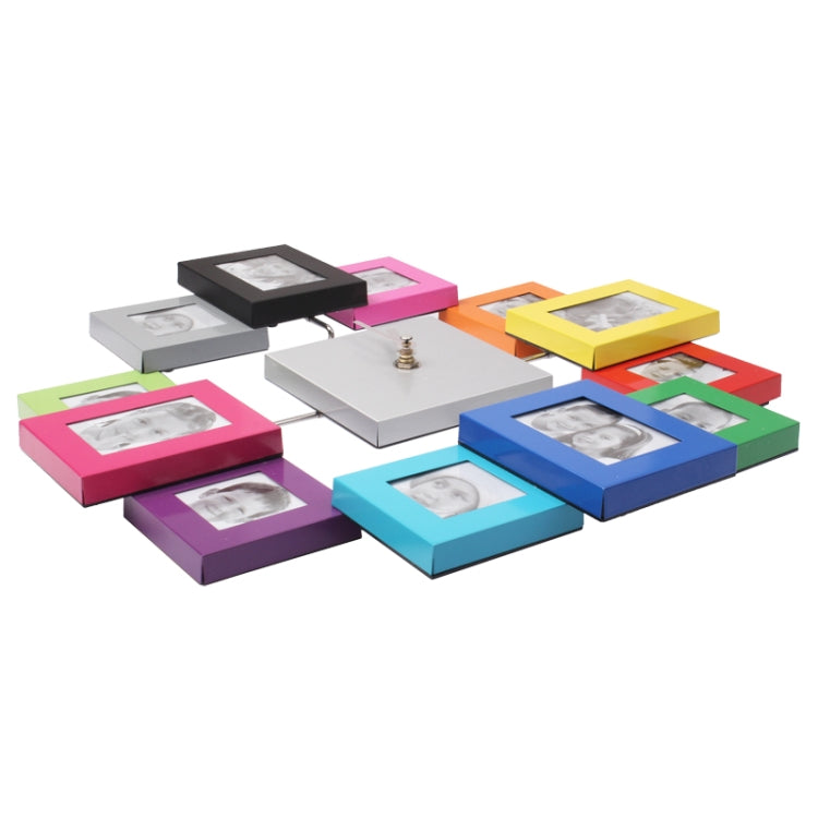 Stylish Aluminum Alloy Photo Frame Wall Clock / 12 Multi Photo Picture Frame & Time Wall Clock