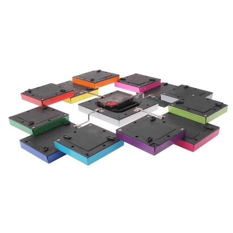 Stylish Aluminum Alloy Photo Frame Wall Clock / 12 Multi Photo Picture Frame & Time Wall Clock