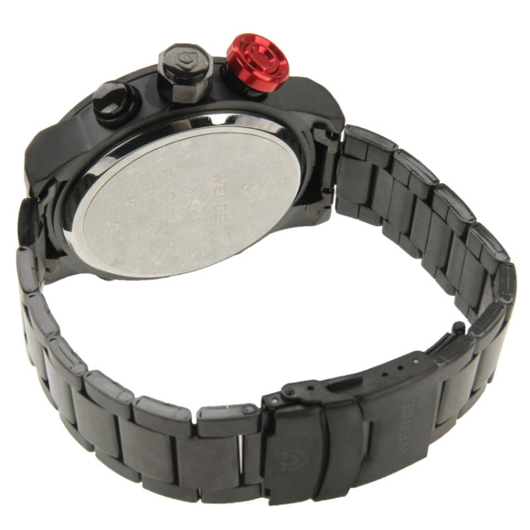 Men Style Metal Wrist Water Resist Sport Red LED Dual Display Watch