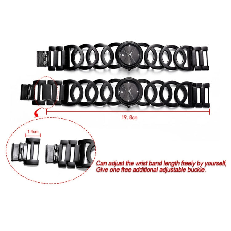 JIANGYUYAN 3808 Fashionable and Elegant Rhinestone Scale Quartz Wrist Watch with Hollowed-out Alloy Band and Jewelry Bracelet Clasp for Women