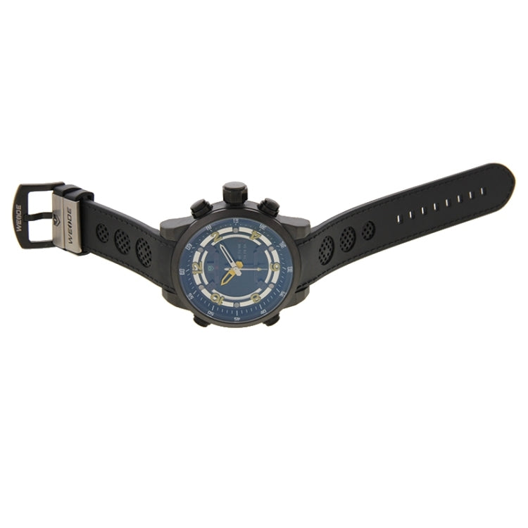WEIDE WH3315 Digital LCD Dual Time Date Display Wristwatch 30m Waterproof PU Rubber Strap Quartz Sport Watch for Men